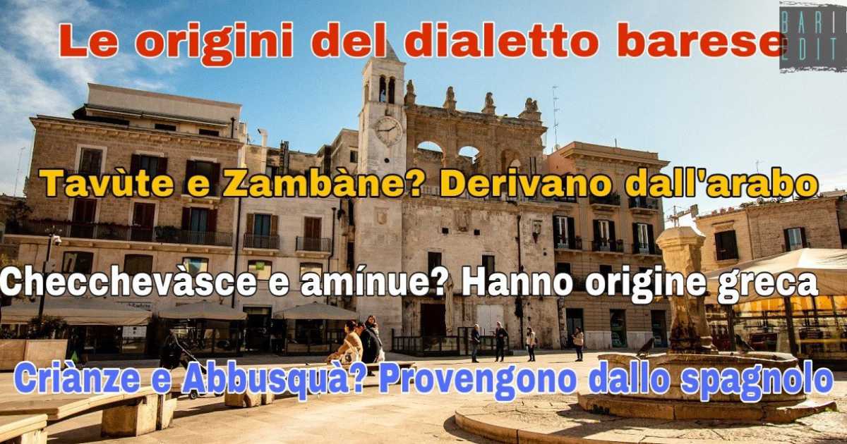 Pedres�ne, zamb�ne, cri�nze: quando il dialetto barese deriva da greco, arabo e spagnolo